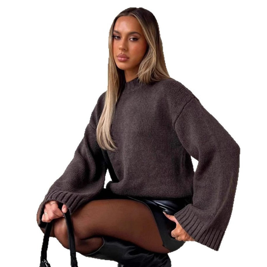 Pull en tricot pour dames à coupe large et col roulé élégant Chic und Stil