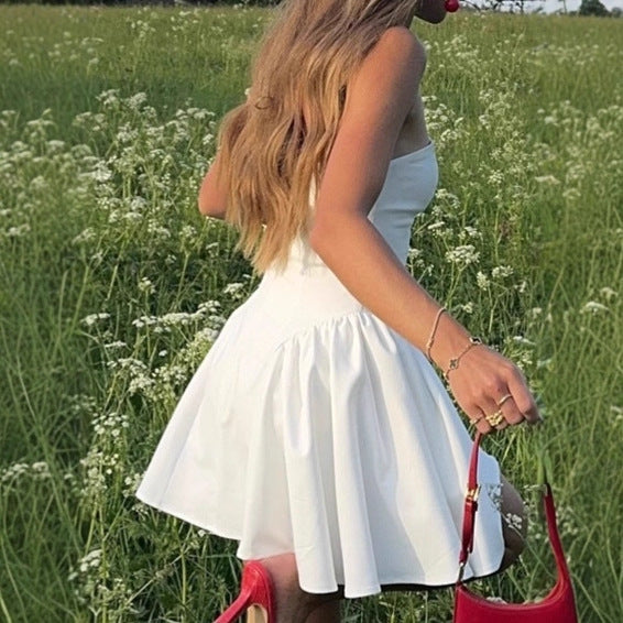 Robe mini sans manches dame avec jupe volumineuse Chic und Stil