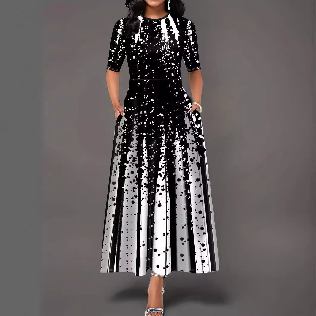 Robe maxi femme avec motif éclaboussure créatif Chic und Stil