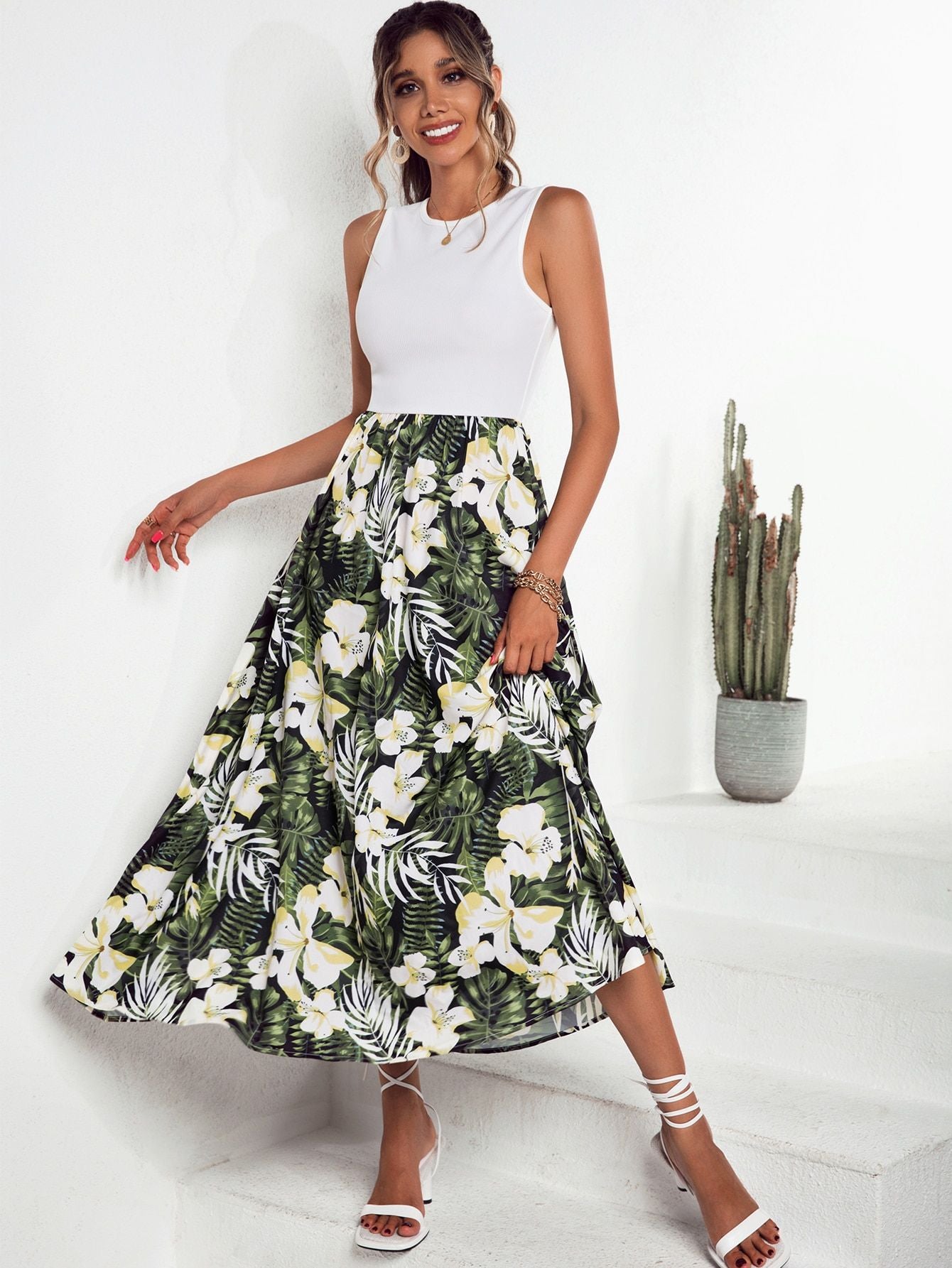 Jupes maxi pour femmes avec motif floral et coupe fluide Chic und Stil