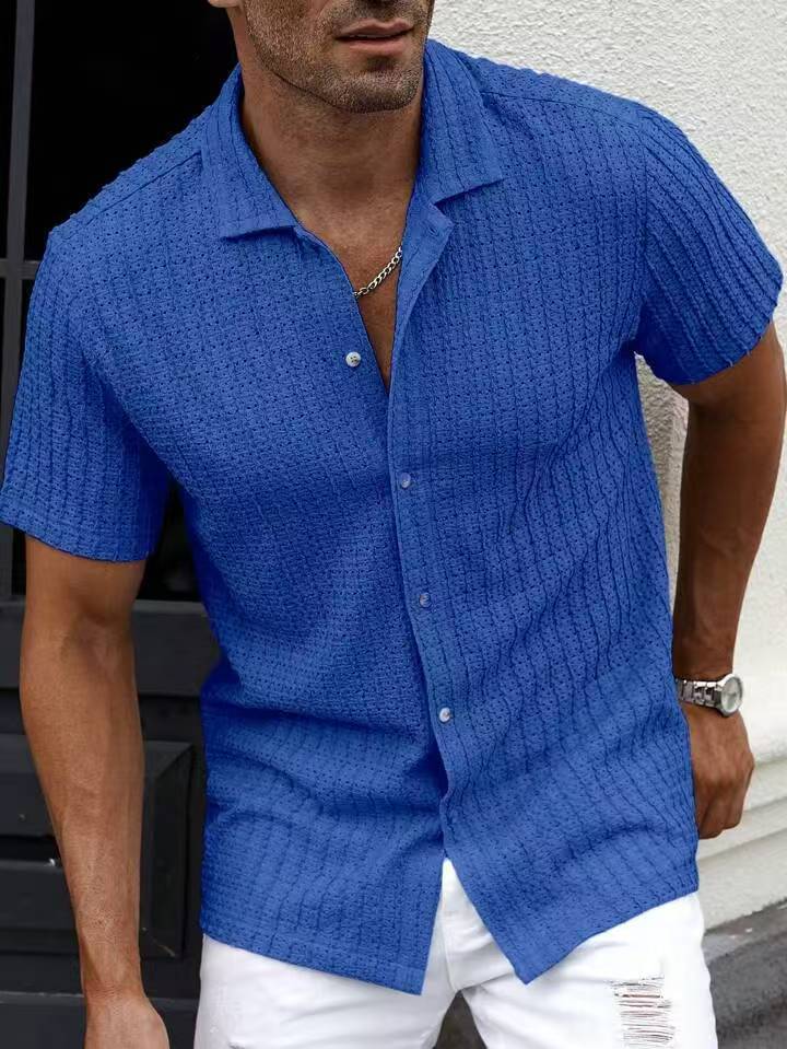 Chemise décontractée à manches courtes structurée pour hommes Chic und Stil