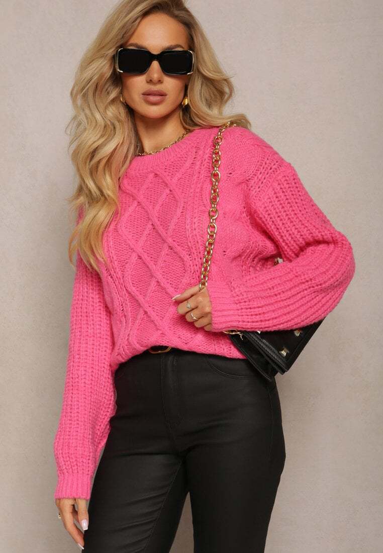 Pull en maille chunky décontracté pour femmes avec un design de tresse moderne et une coupe confortable Chic und Stil