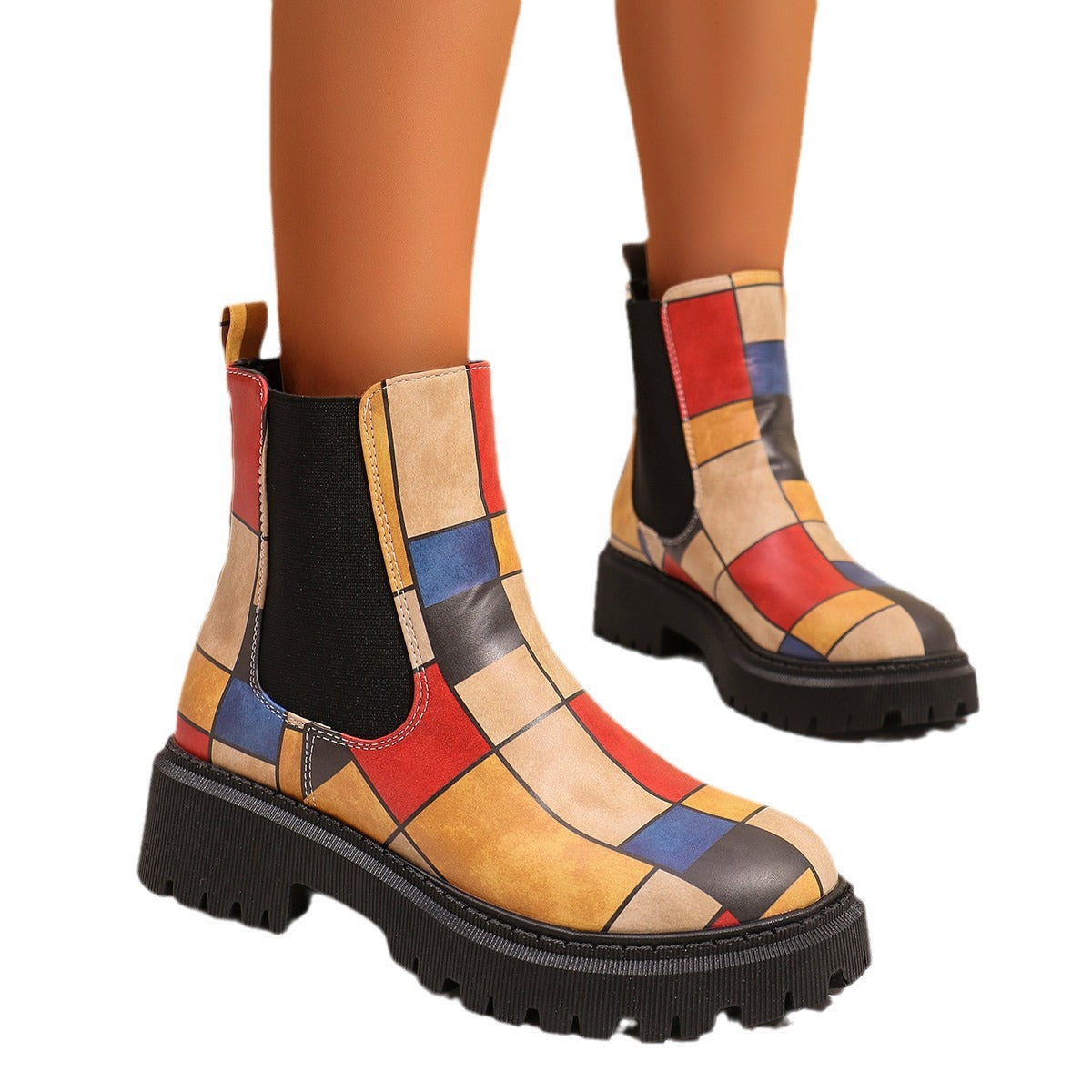 Bottines Chelsea pour femmes avec imprimé créatif et semelle antidérapante Chic und Stil