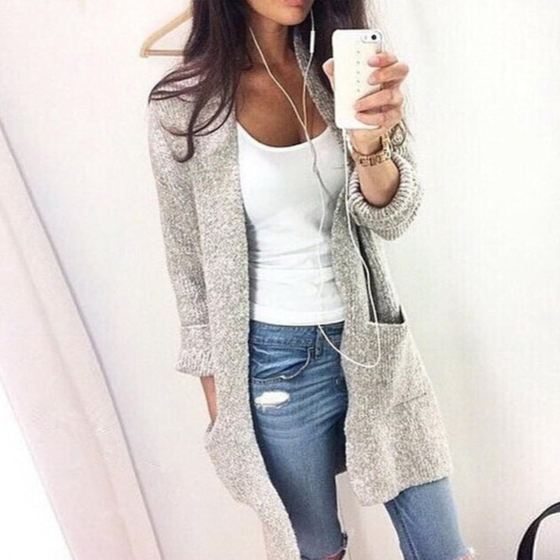 Veste longue pour femmes avec des manches ouvertes et des poches pratiques Chic und Stil