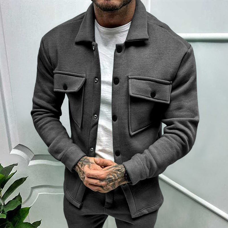 Veste en flanelle robuste pour hommes avec poches poitrine pratiques et col montant moderne Chic und Stil
