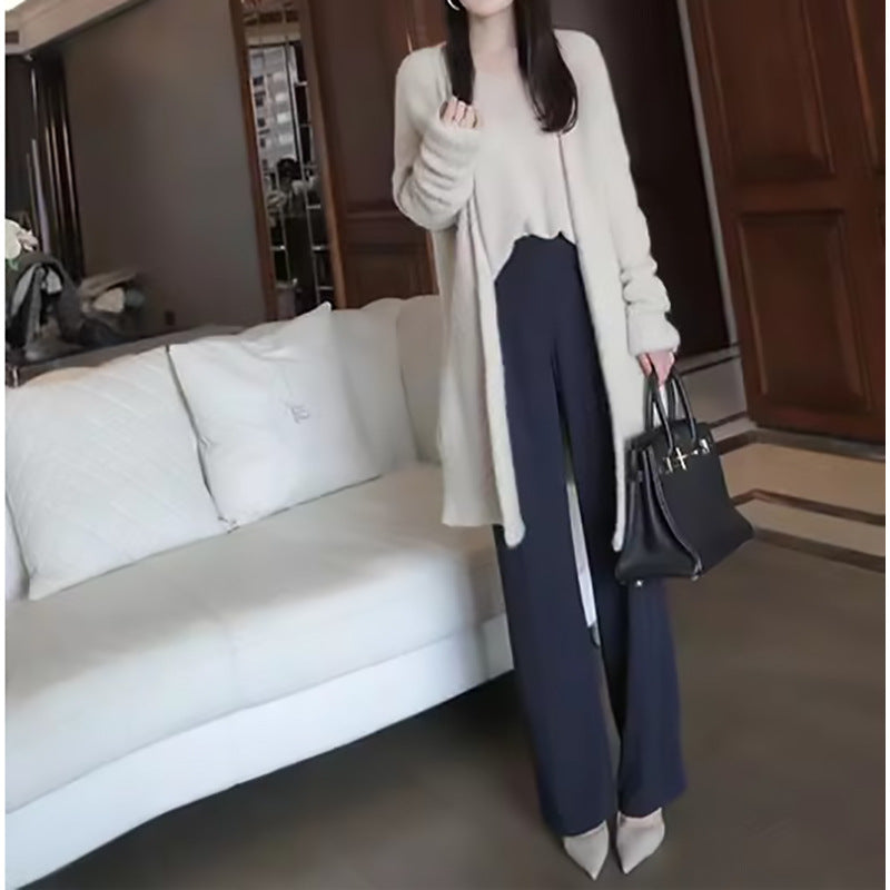 Gilet long en tricot confortable pour femme Chic und Stil