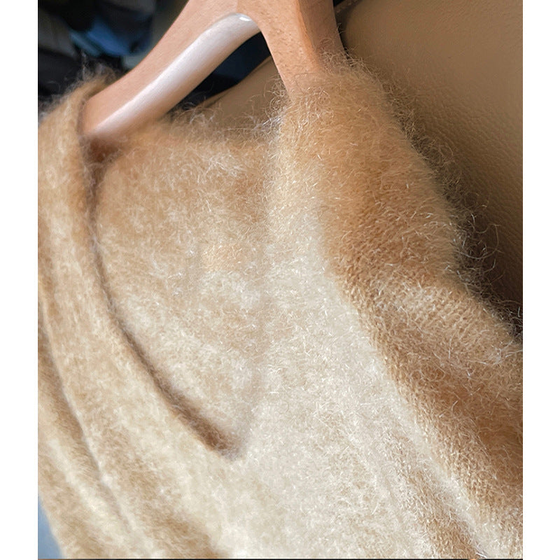 Pull en tricot surdimensionné à col en V pour femmes Chic und Stil