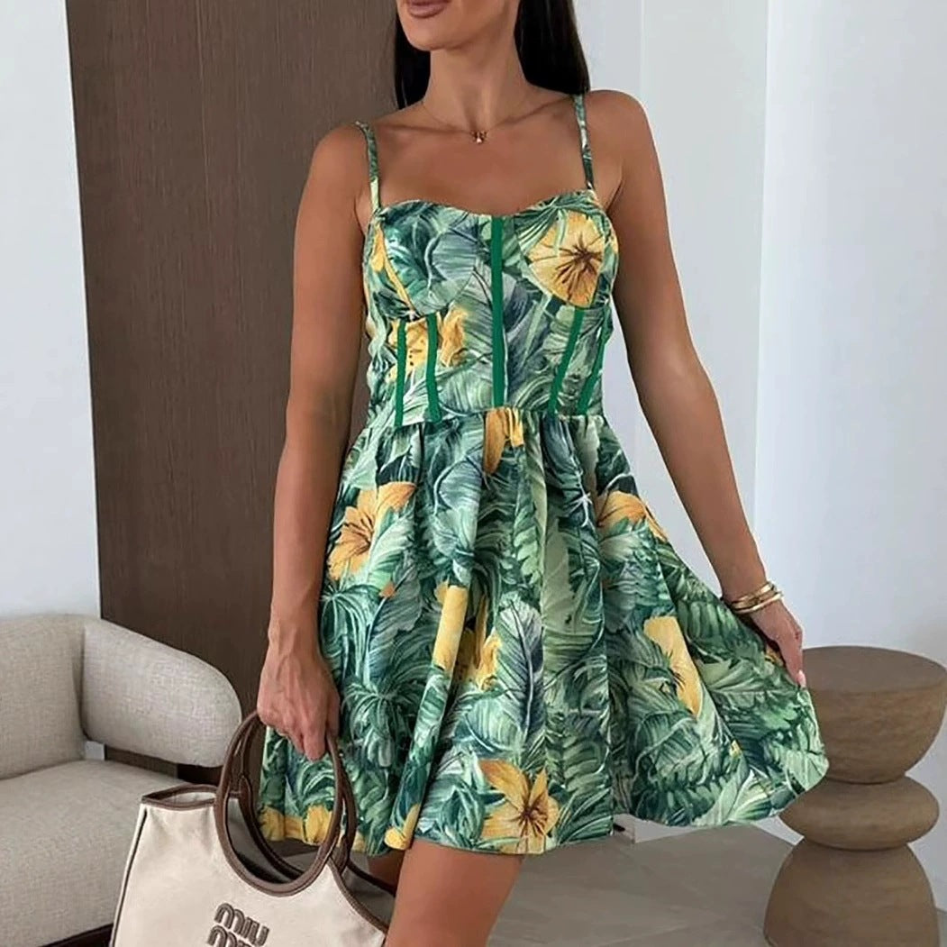 Robe Mini A-Ligne Imprimé Floral Chic und Stil