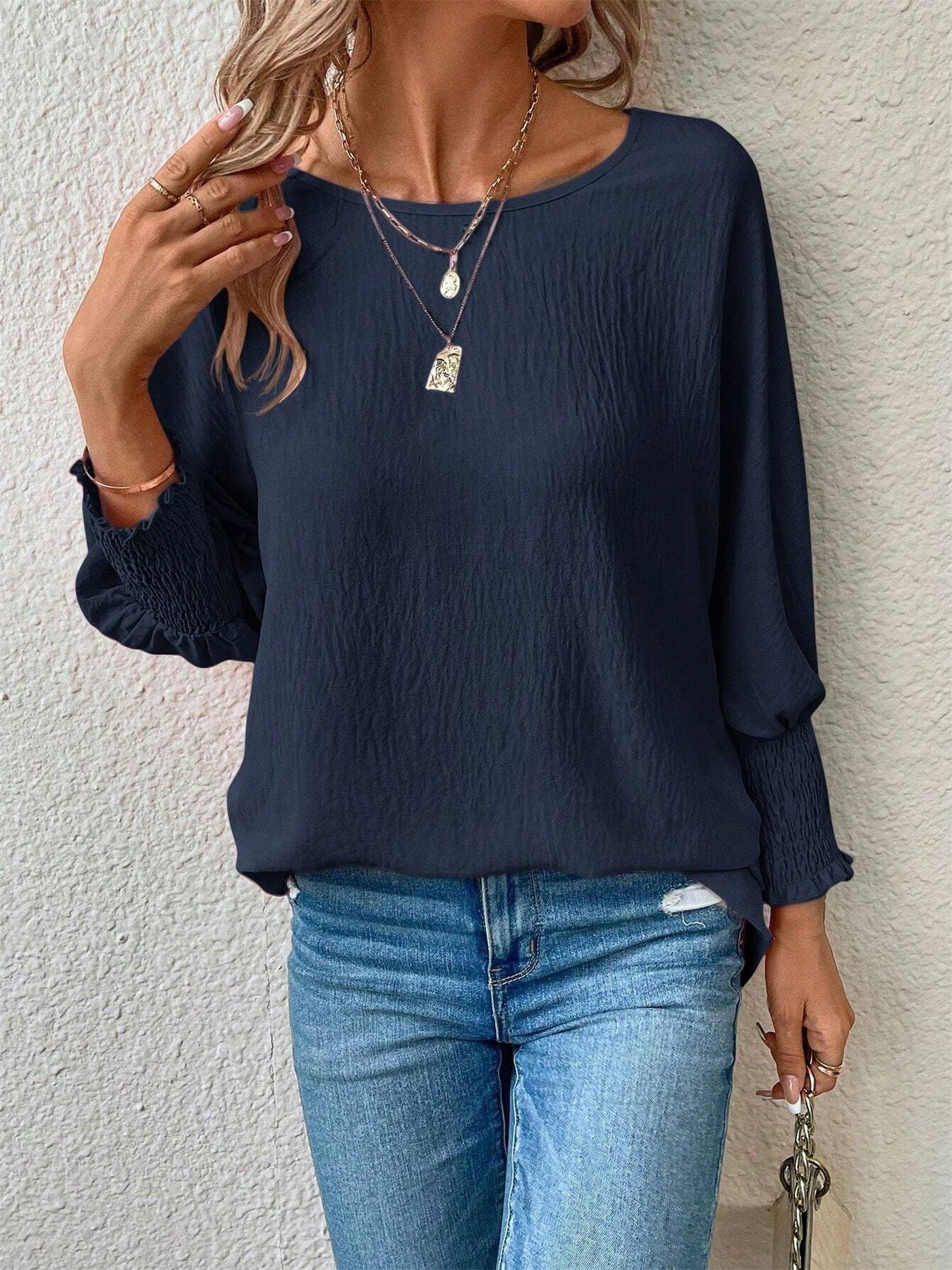 Chemisier oversize pour femmes avec coupe décontractée et manches élastiques Chic und Stil