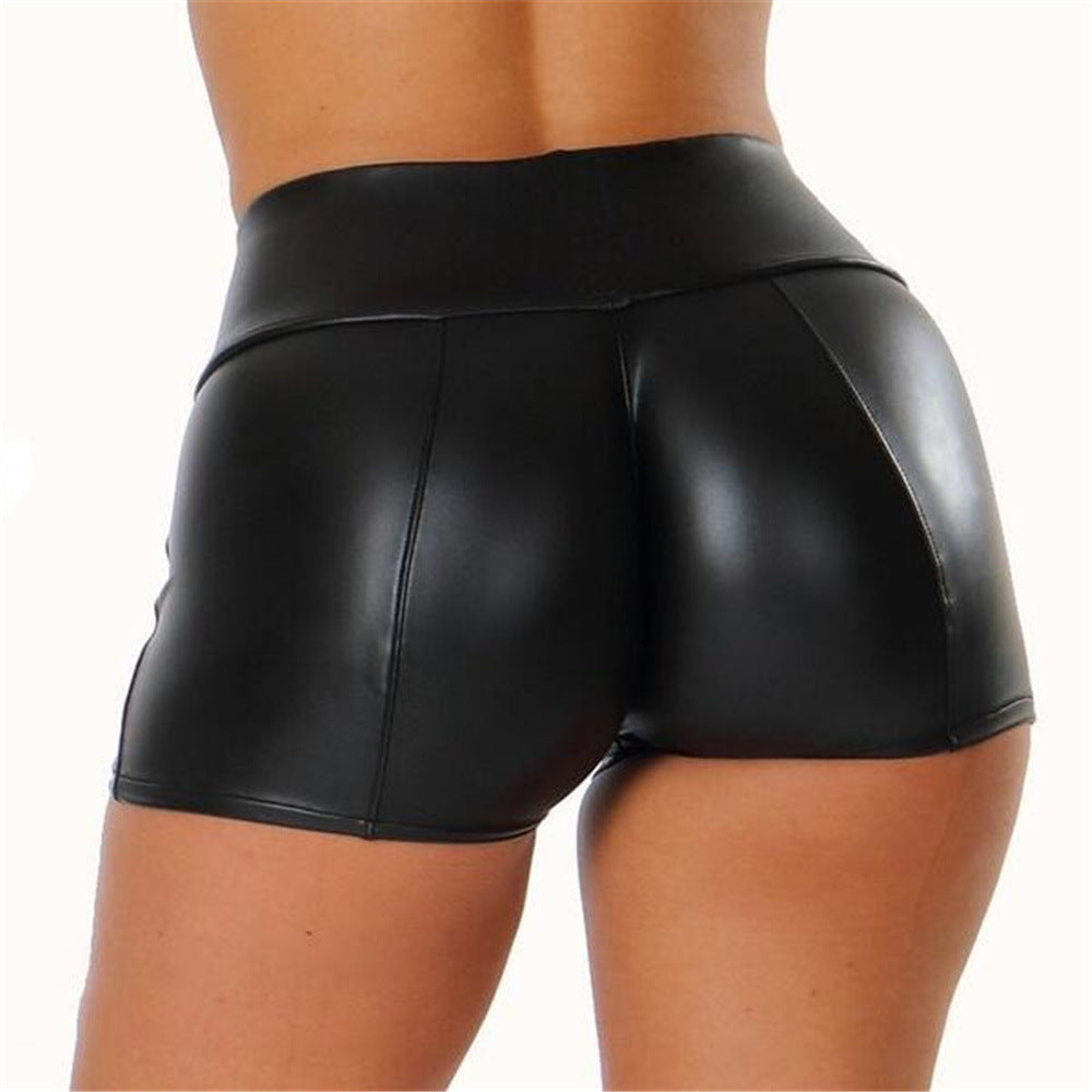 Chic and stylish women's high waist shiny sports shorts