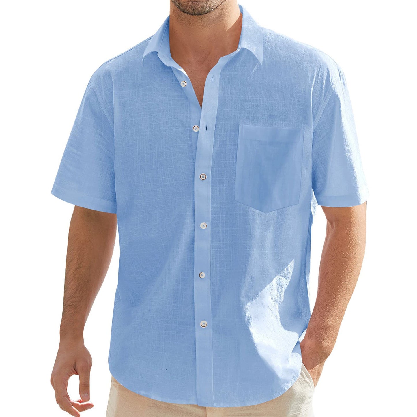 Chemise à manches courtes pour hommes avec une structure fine et une poche poitrine Chic und Stil