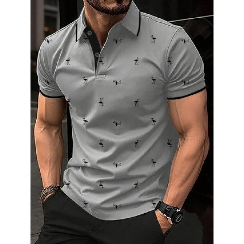Polo-shirt imprimé de loisirs pour hommes Chic und Stil