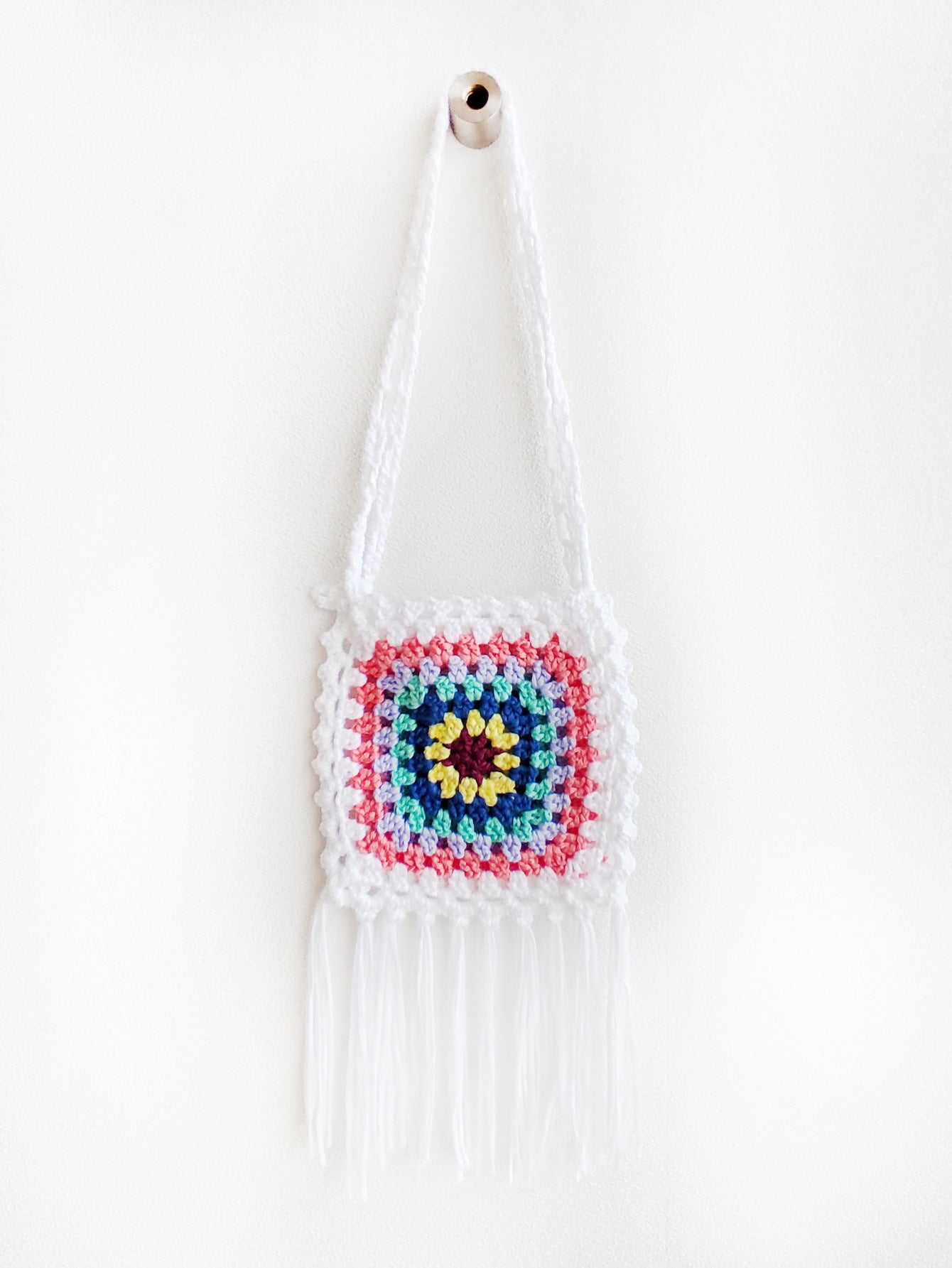 Sac à bandoulière à pompons en crochet pour femmes Chic und Stil