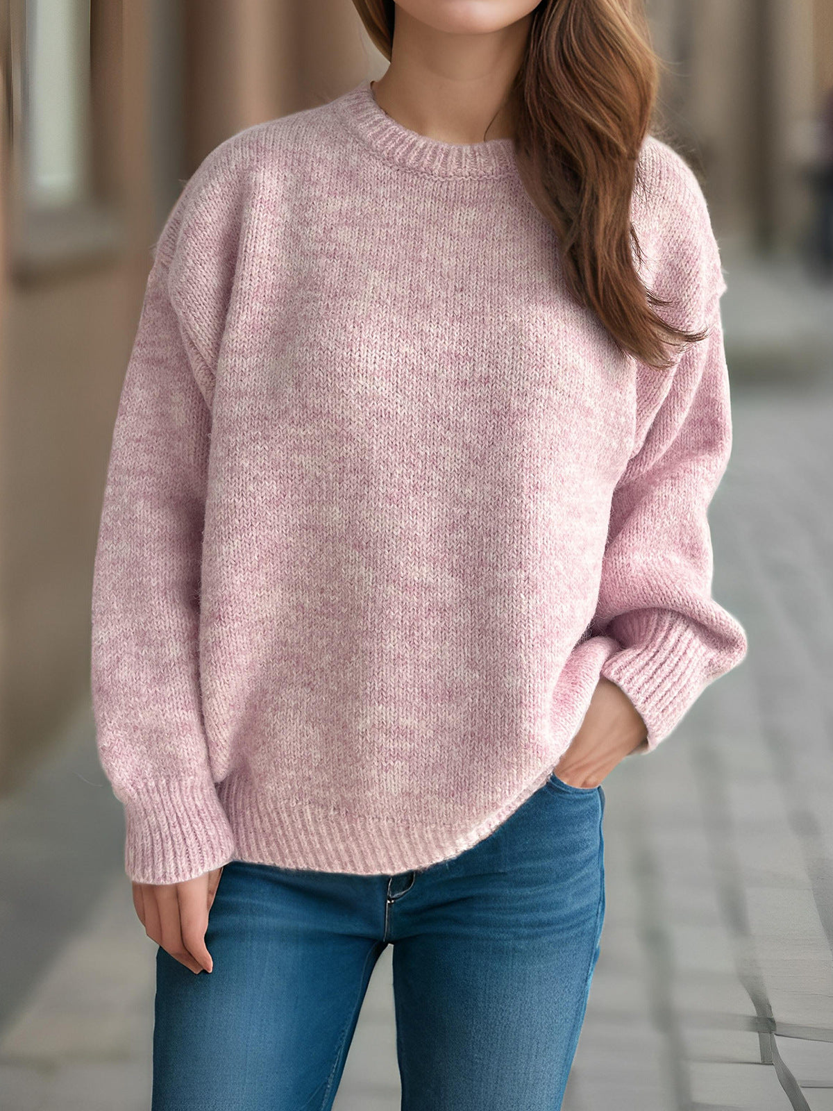 Pull over-sized décontracté pour femmes avec motif de maille texturé Chic und Stil
