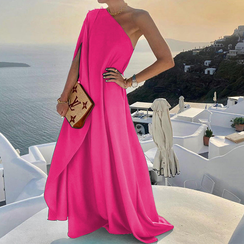 Robe maxi femme avec design asymétrique Chic und Stil
