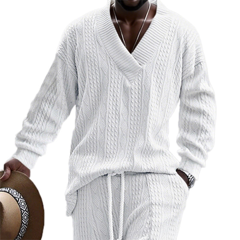 Pull en tricot pour hommes avec un décolleté en V moderne et un design décontracté Chic und Stil