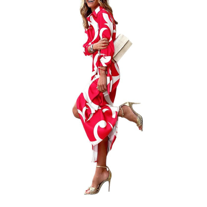 Robe imprimée abstraite élégante pour femmes Chic und Stil
