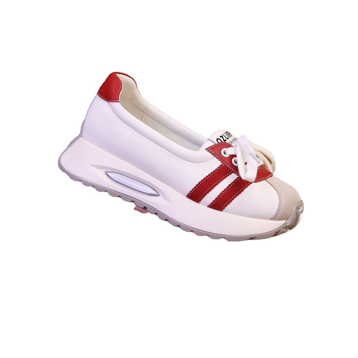 Baskets confortables pour dames dans un mélange à la mode de cuir et de textile Chic und Stil