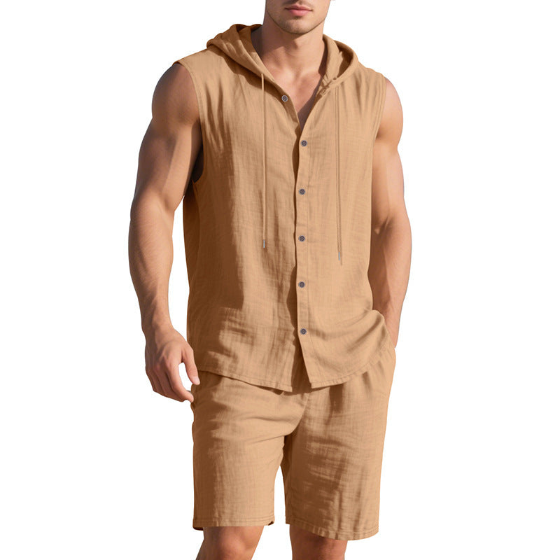Ensemble t-shirt à capuche décontracté et shorts Chic und Stil pour homme