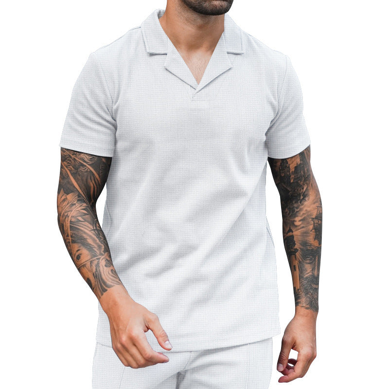 Hommes chemise élégante à manches courtes avec design texturé Chic und Stil
