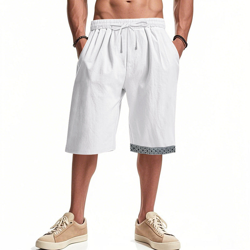 Shorts de plage décontractés pour hommes avec taille élastique et ourlet décoratif Chic und Stil