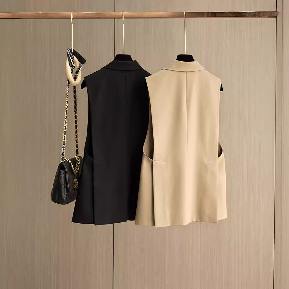 Blazer sans manches ajusté pour femmes Chic und Stil 1750847117
