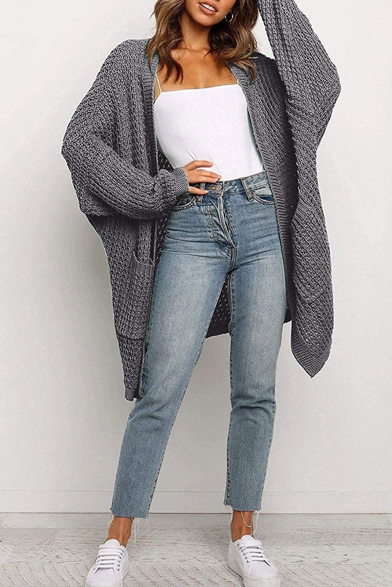 Cardigan en tricot décontracté pour femmes avec poches et coupe ouverte Chic und Stil