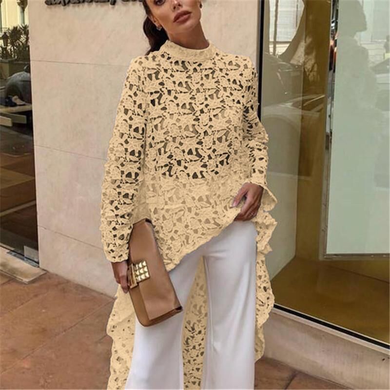 Haut en dentelle pour femmes avec ourlet asymétrique Chic und Stil