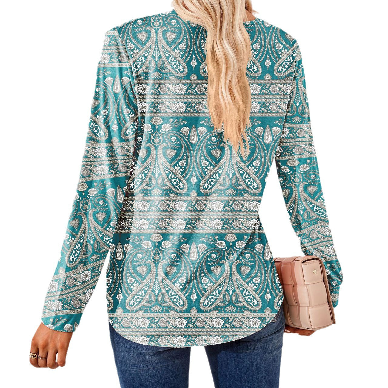 Blouse pour femmes avec motif jacquard floral et coupe ample Chic und Stil