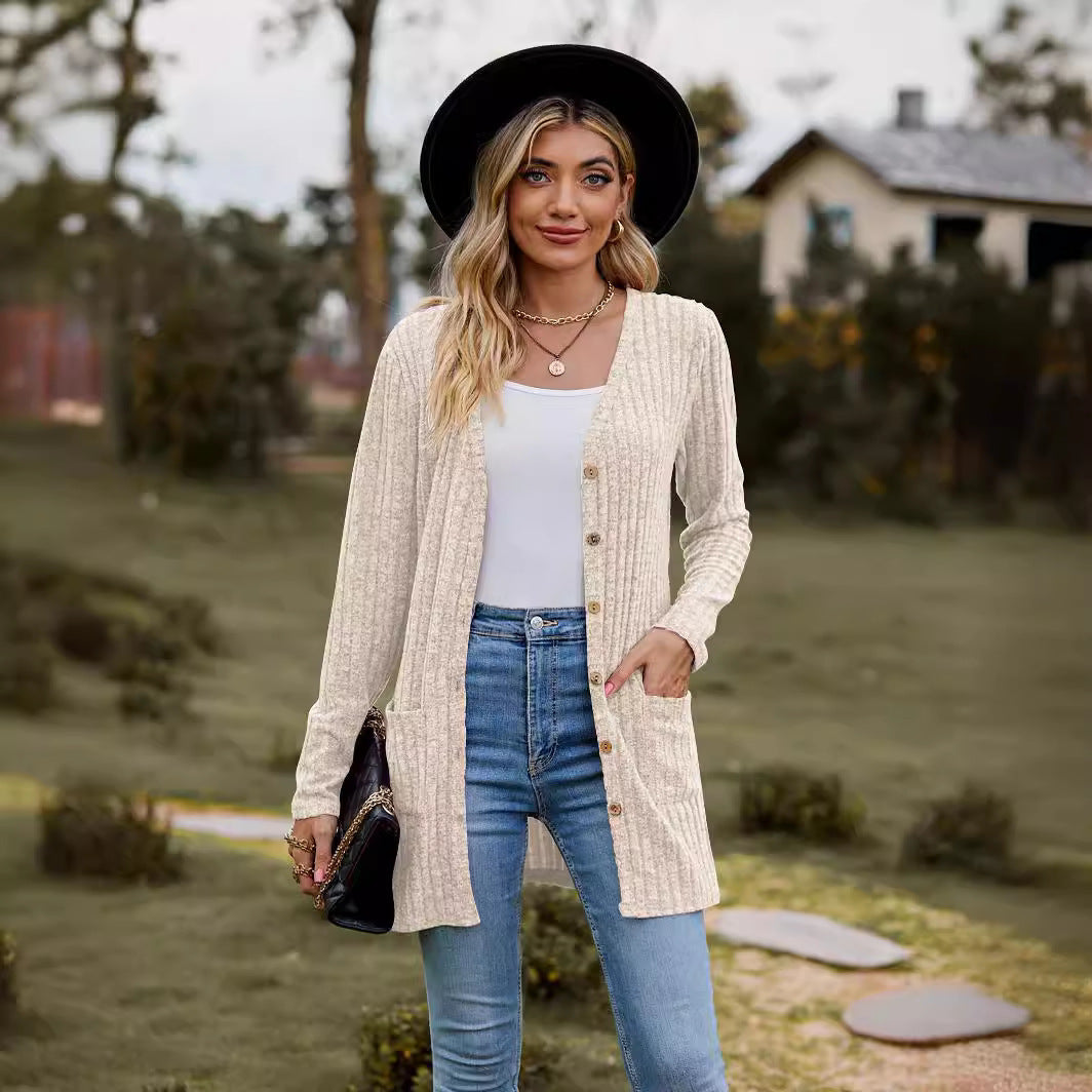 Damen cardigan avec structure matelassée et élégants détails de boutons Chic und Stil