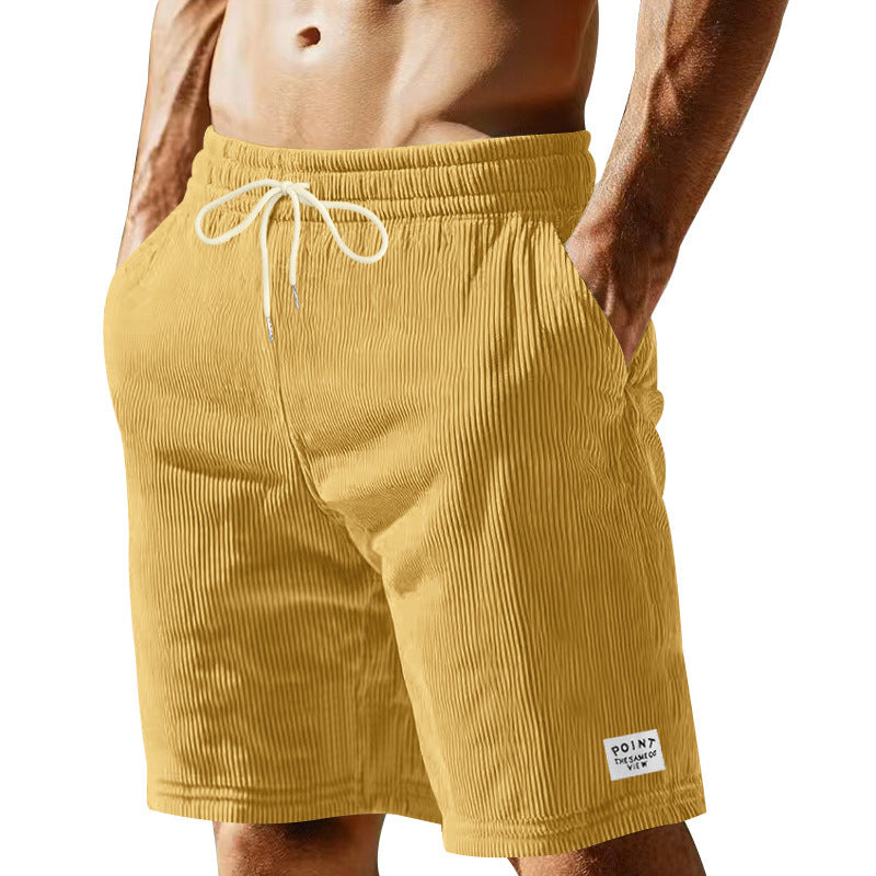 Shorts décontractés pour hommes en tissu côtelé léger avec taille ajustable Chic und Stil