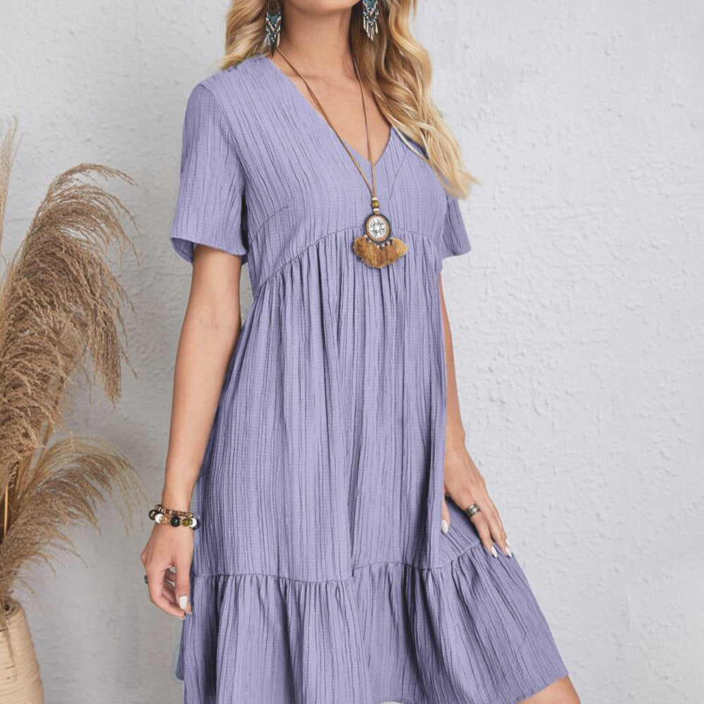 Robe midi évasée à décolleté en V pour dames Chic und Stil