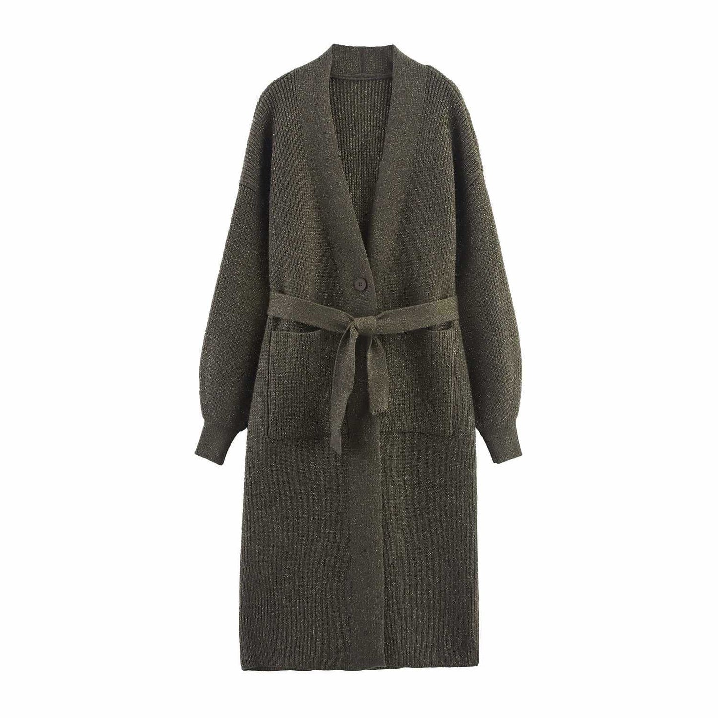 Dames élégante cardigan avec ceinture à la taille Chic und Stil