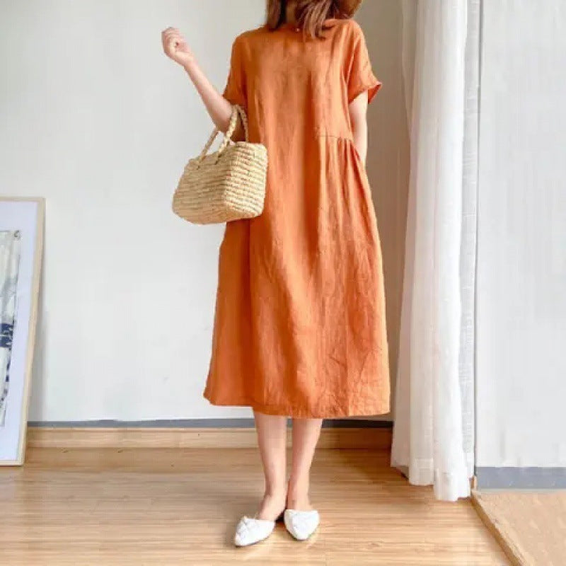 Robe midi longue décontractée pour femme avec poches Chic und Stil