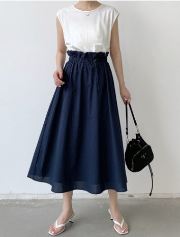 Robe maxi élégante sans manches pour femmes avec lien de taille ajustable Chic und Stil