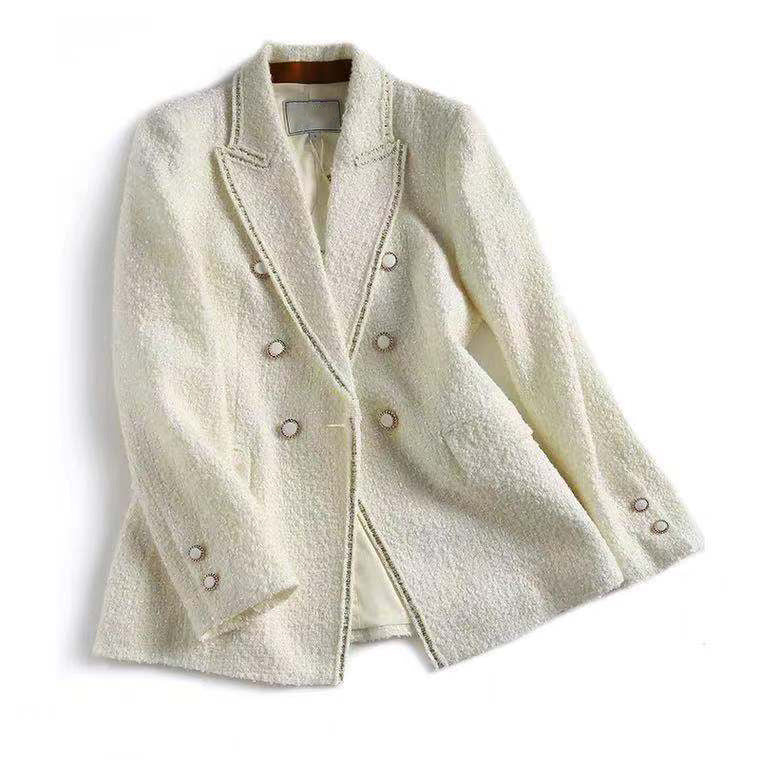Blazer texturé élégant double boutonnage pour femmes Chic und Stil