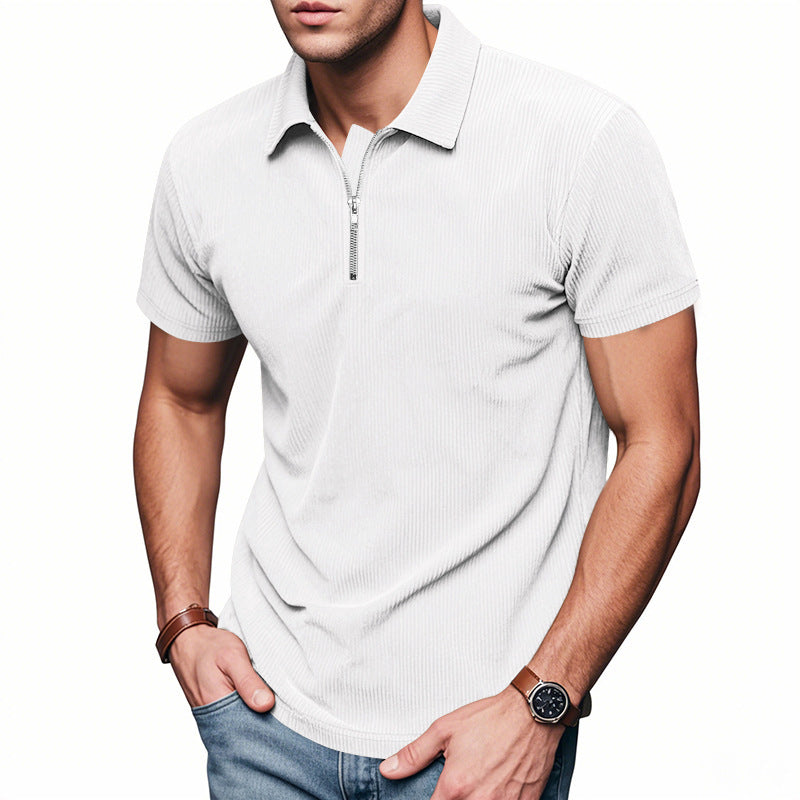 Polo sportif pour hommes à manches courtes avec fermeture éclair Chic und Stil