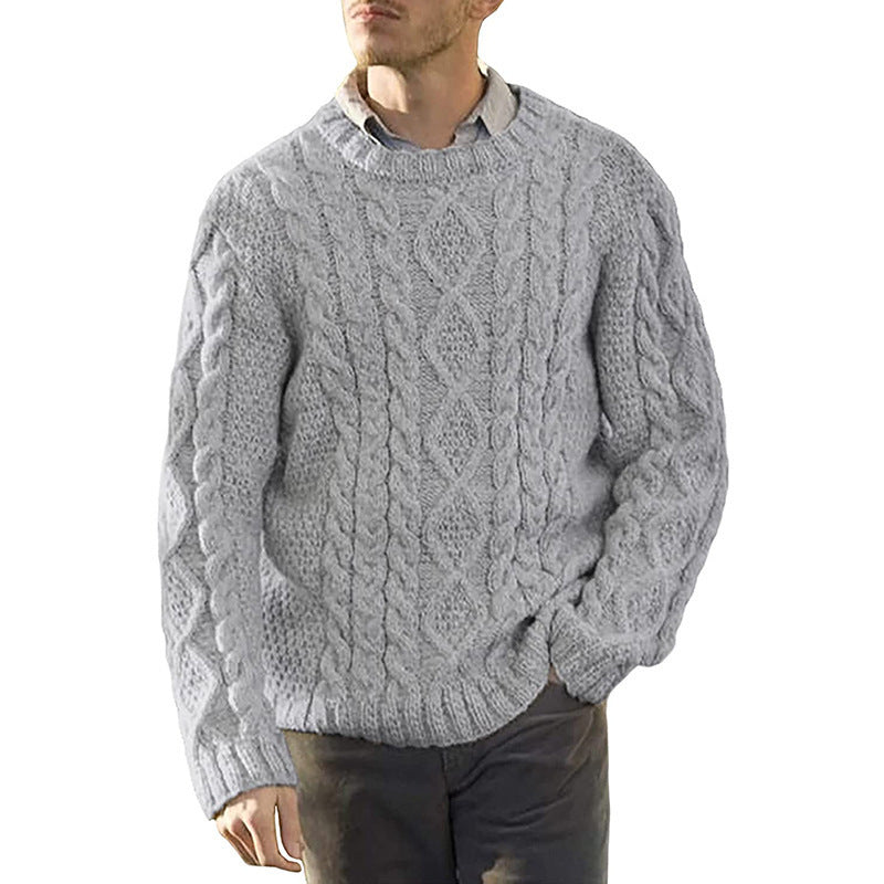 Pull en grosse maille pour homme avec motif en relief classique Chic und Stil