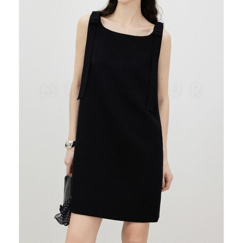 Robe shift à épaules nouées minimaliste pour femmes Chic und Stil