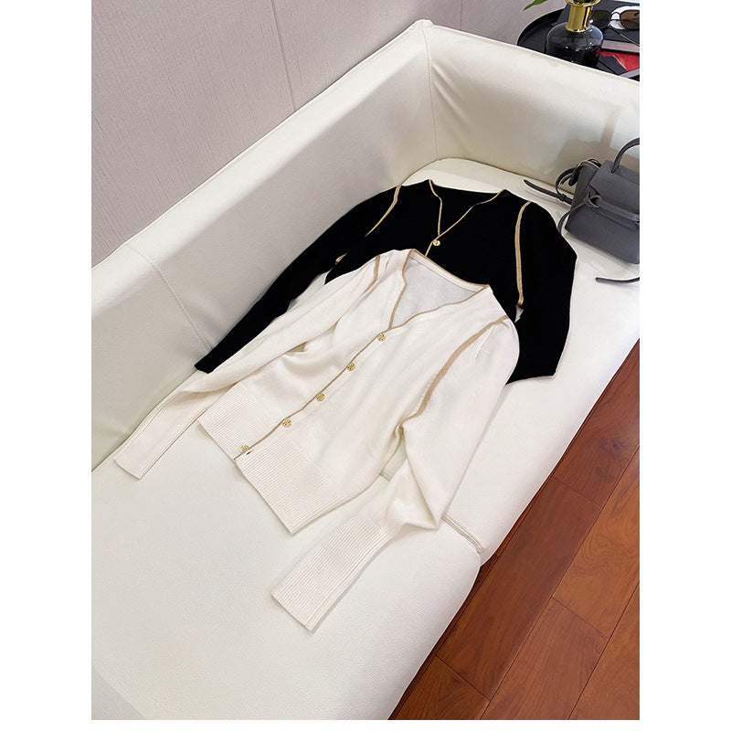 Cardigan en Tricot Élégant pour Femmes avec Boutons Décoratifs Chic und Stil