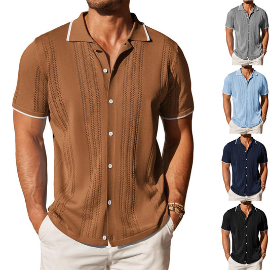 Chemise à manches courtes pour hommes avec motif texturé Chic und Stil