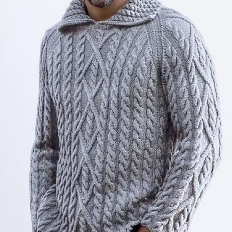 Pull à capuche en grosse maille pour hommes Chic und Stil