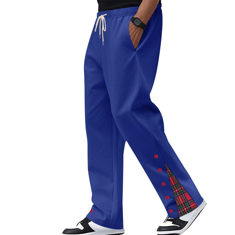 Pantalons de loisirs confortables pour hommes avec détails en carreaux sur les côtés Chic und Stil