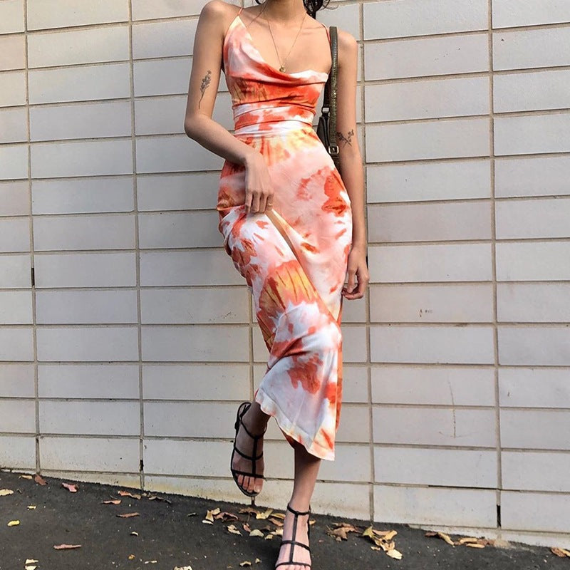 Robe maxi femme avec bretelles spaghetti réglables Chic und Stil