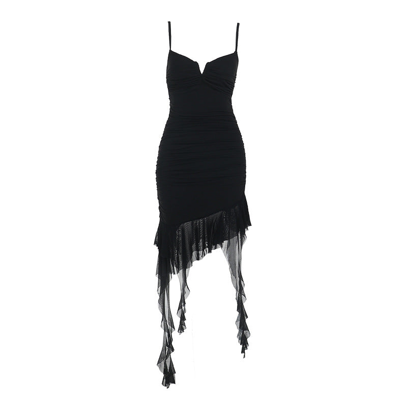 Robe mini asymétrique à volants Chic und Stil