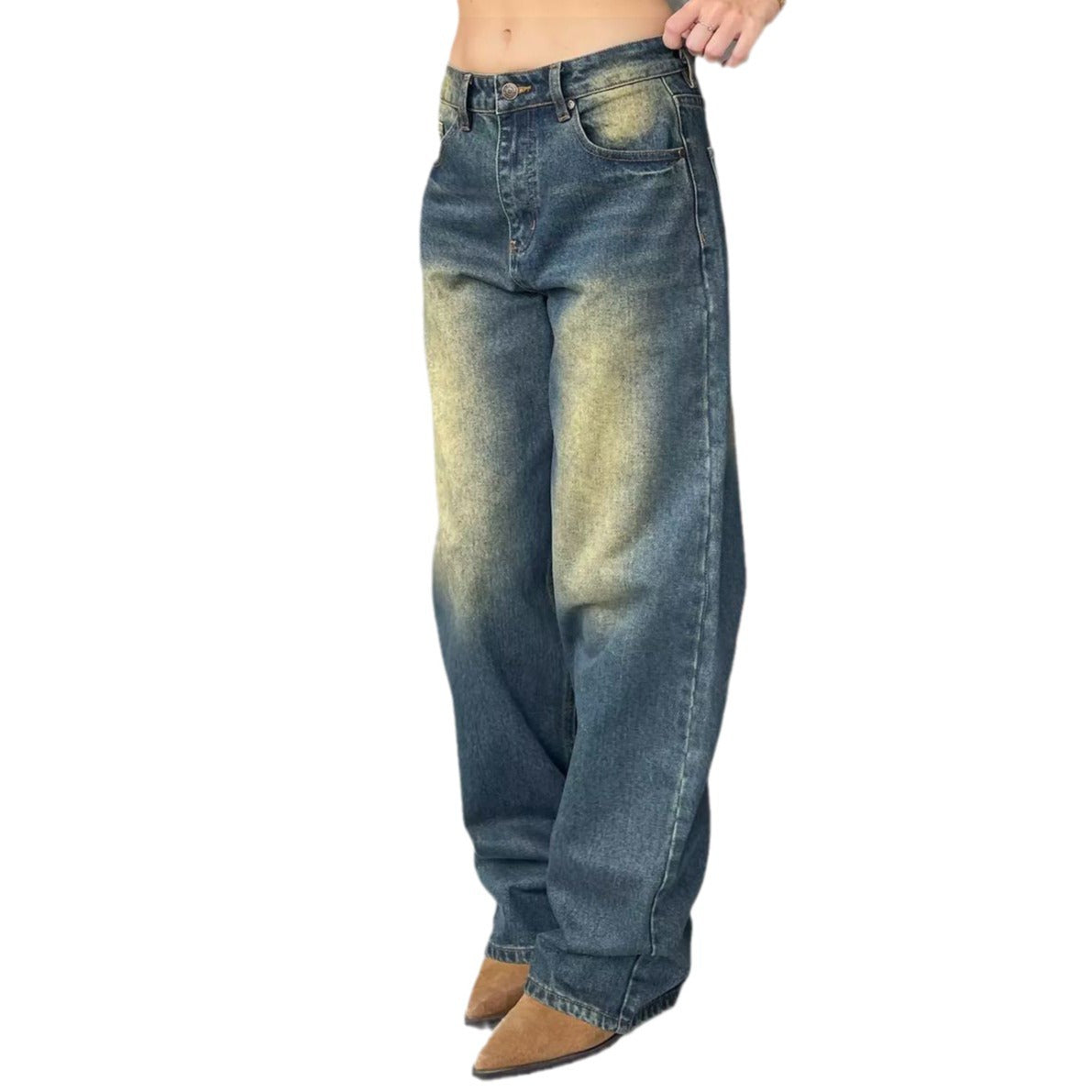 Dames Hauts Jeans taille haute avec coupe décontractée Chic und Stil