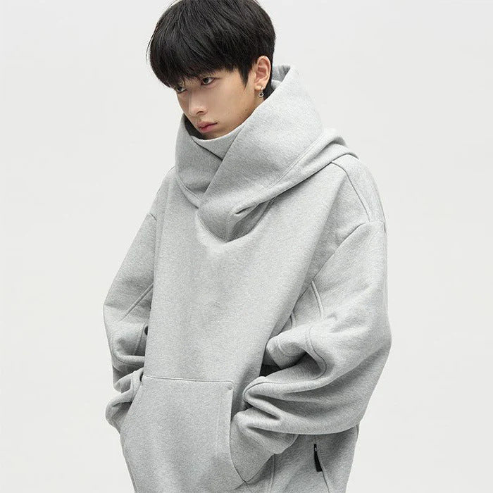 Femmes Pull à capuche oversized décontracté avec col montant Chic und Stil