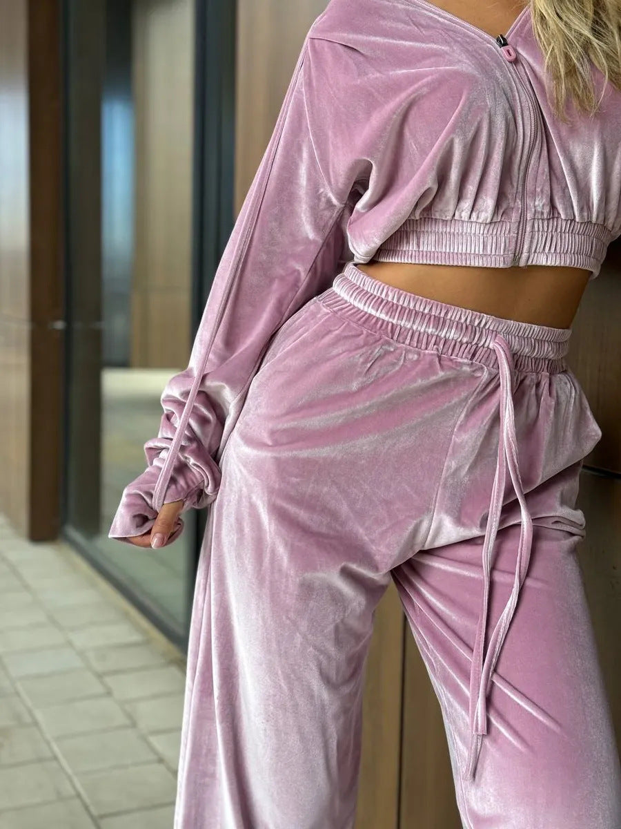 Dames Ensemble de détente en polaire luxueux Chic und Stil