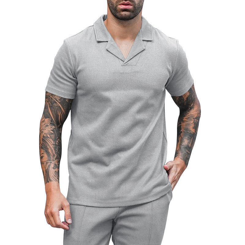 Hommes chemise élégante à manches courtes avec design texturé Chic und Stil
