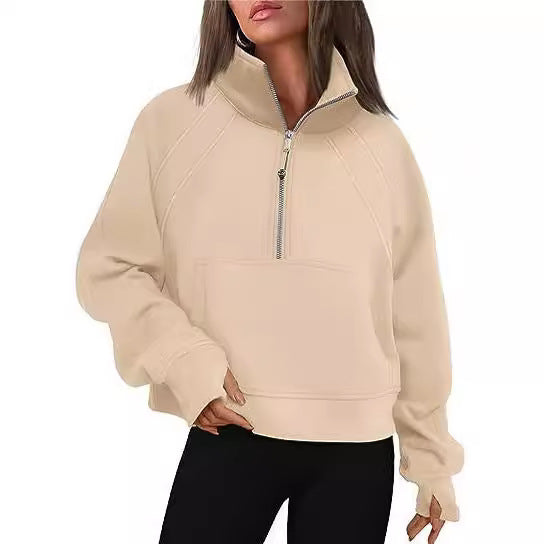 Pull femme avec col montant et fermeture éclair Chic und Stil